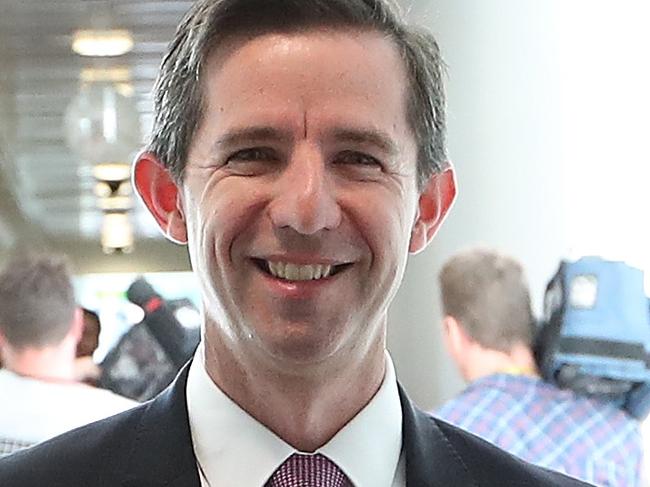 Trade Minister Simon Birmingham at Parliament House in Canberra.