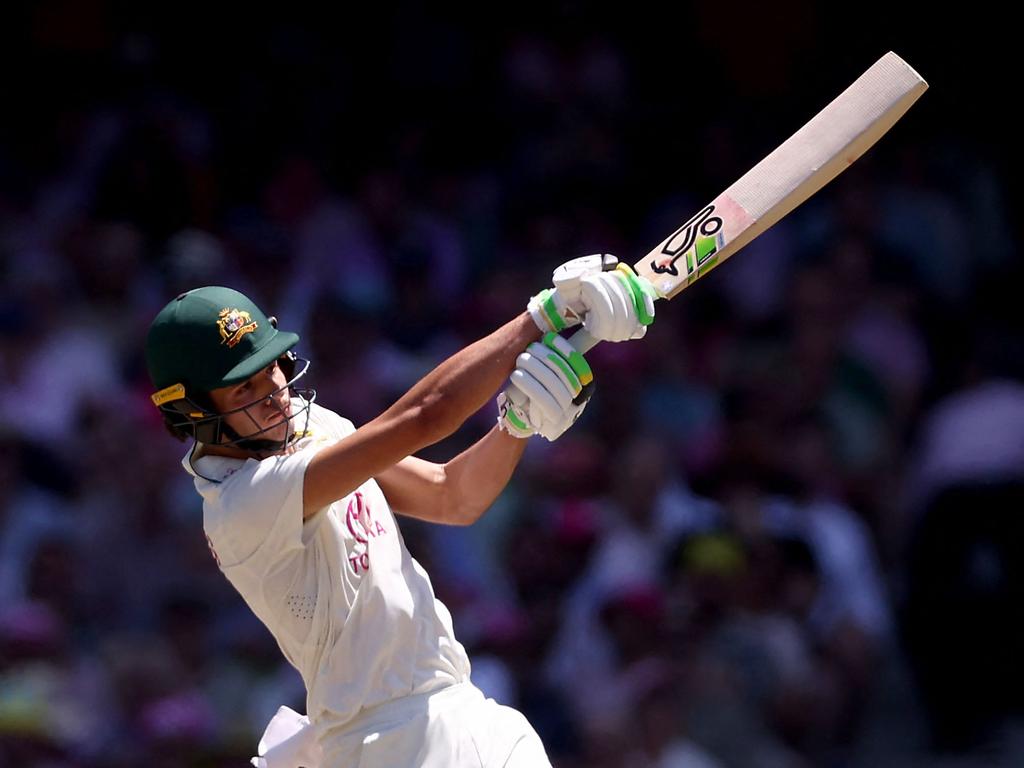 Sam Konstas is another interesting figure – he played a crucial role in Australia’s successful Border-Gavaskar Trophy triumph, but was dumped for the first Sri Lanka Test. Picture: AFP