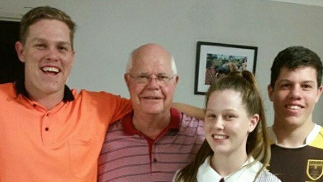 Lindsay Collins, left, with grandfather Lionel Williamson, sister Hunter and younger brother Samuel.