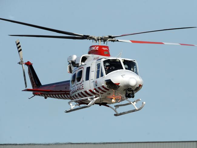An Air Ambulance comes in to land a Essendon Airport. NOTE THIS IS PROBABLY NOT THE HELICOPTER INVOLVED IN YESTERDAY'S FATAL WINCH ACCIDENT.