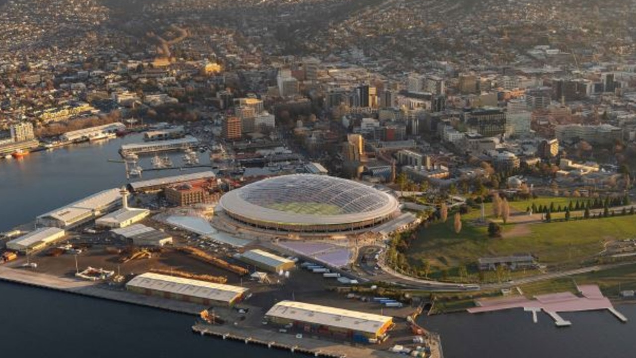 Hobart's proposed AFL stadium at Macquarie Point. Picture: Macquarie Point Development Corporation