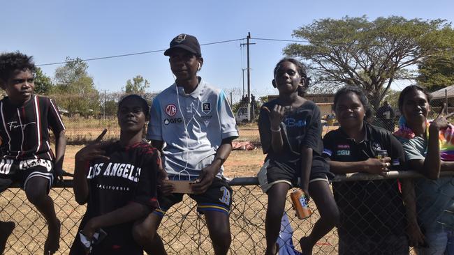 Fans at the Tiwi Island Football League grand final between Tuyu Buffaloes and Pumarali Thunder. Picture: Max Hatzoglou