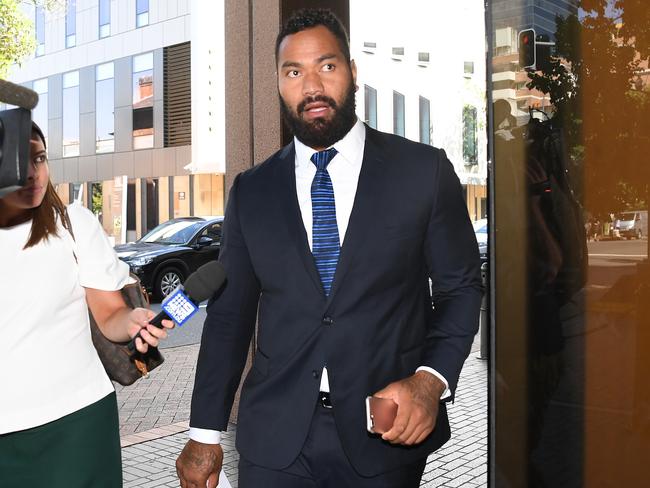 Tony Williams leaves Parramatta Court after being fined $1000 and having his license disqualified for 12 months. Picture: David Moir