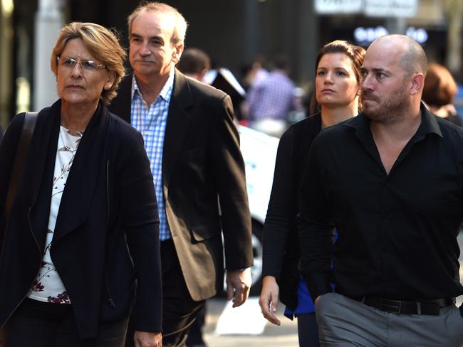 The family of blast victim Chris Nobel attend court. Picture: AAP/Dan Himbrechts