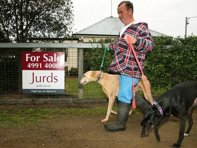 Bill and his wife bought the land to rear and spell greyhounds but no one wants to buy the property with greyhound facilities due to the ban. Picture: Peter Lorimer.