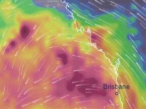 It could be a week of torrential rain for southern Queensland next week. Picture: Ventusky
