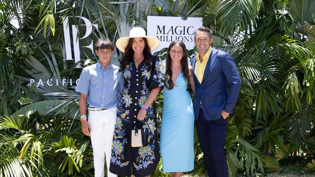 Jake, Nicole, Tyla and Billy Slater at the Magic Millions Showjumping and Polo. Picture by Luke Marsden.