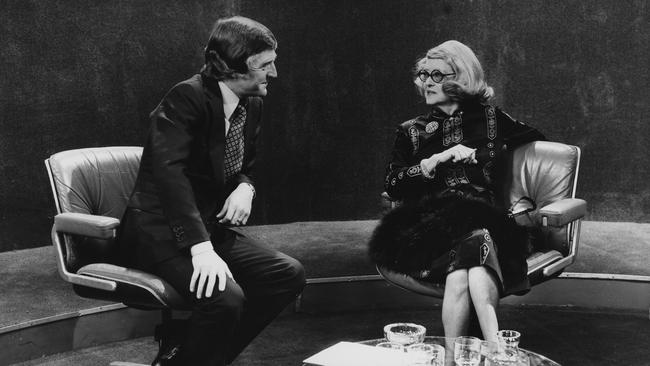 Michael Parkinson interviewing actress Bette Davis in 1975.