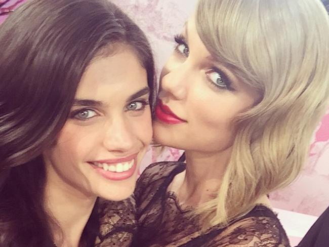 Model Sara Sampaio posts, "So happy that @taylorswift is back at he #vsfashionshow and that I got to walk with her @victoriassecret" Picture: Instagram