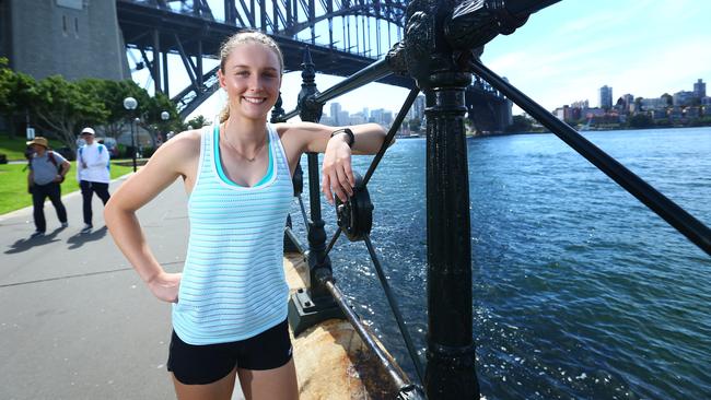 New sprint star Riley Day in Sydney as Athletics Australia launches its national championships. Picture: Britta Campion