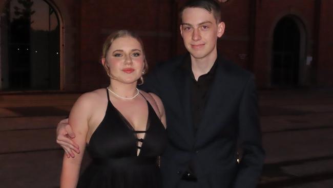 Connor Beel and partner at Staines Memorial College formal 2023.