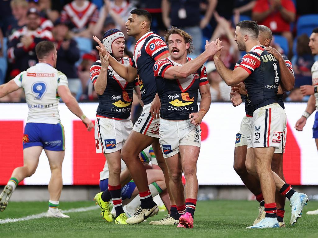 Daniel Tupou scored two ties but to no avail. Picture: Cameron Spencer/Getty Images