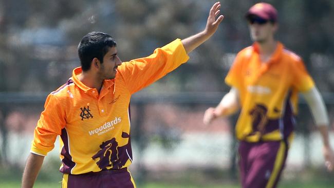 Fitzroy Doncaster skipper Ejaaz Alavi appeals for a wicket.