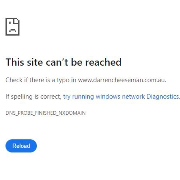 The link to Darren Cheeseman's website is dead – is his political career?