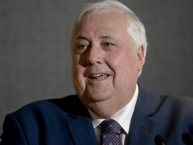 United Australia Party (UAP) leader Clive Palmer, is seen the launch of his Australian Politics themed App game in Sydney, Monday, January 14, 2019.  (AAPImage/Jeremy Piper) NO ARCHIVING