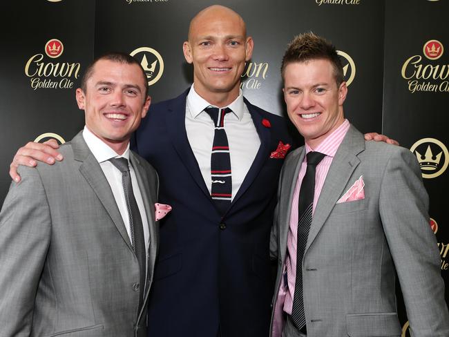 Simon Clarke, Michael Klim and Simon Gerrans at Caulfield. Picture: Julie Kiriacoudis