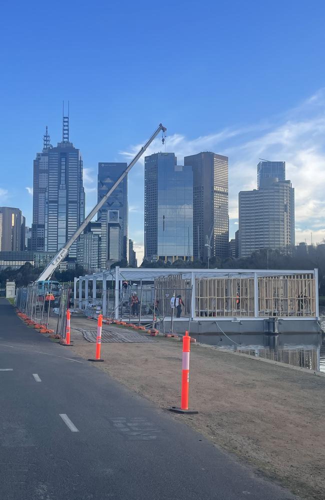 A 'mystery floating bar' has popped up on the Yarra River.