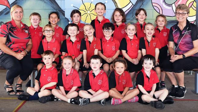 MY FIRST YEAR: Gympie West Prep K. Picture: Patrick Woods.Front Row L-R. Kade Alabster, Skylar-Rose Sullivan, Thomas Ashford, Mia-Rose Reid, Wyatt Fletcher. Middle Row L-R. Herkus Rackauskas, Carter Buchholz, Seanna Calman, Charlie Bishop, Lottie Cairnduff, Isabelle Calman.Back Row L-R. Teenah Schneider ( Teacher), Declan Merigan, Alyssa Stewart, Marnee Schwenke, Flynn Parr, Lylah Cripps, Ashton Metcalfe, Lilly Todd, Jo-Dee Jensen ( Teacher aide).