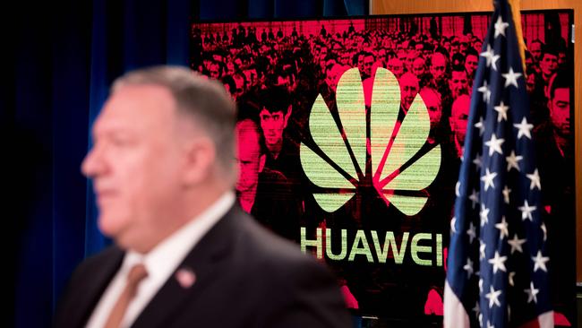 Secretary of State Mike Pompeo said that Mr Johnson “got the complete right end of the stick” on Huawei but denied it was due to US pressure. (Photo by Andrew Harnik / POOL / AFP)