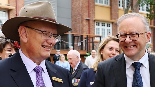 Labor MP Shane Neumann and Anthony Albanese. Picture: NCA NewsWire / Tertius Pickard