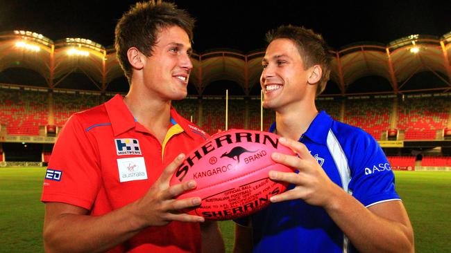 David Swallow with his brother Andrew in 2011. Picture: Brendan Radke