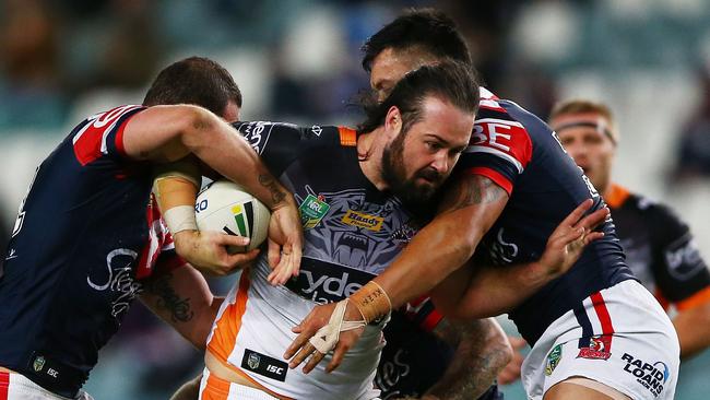 Aaron Woods and the Tigers fought hard against the Roosters but couldn’t get over the line.