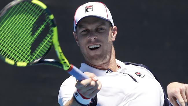 Sam Querrey disposed of France’s Quentin Halys in round one of the Australian Open to set up a date with Aussie wildcard Alex De Minaur. Picture: AP
