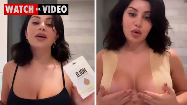 Martha Kalifatidis shows how to use boob tape