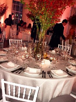 The lavish table settings.