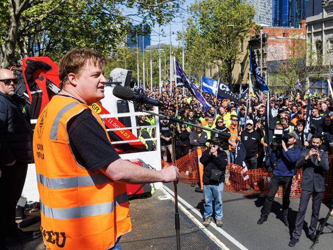 CFMEU Victorian secretary Zach Smith is stepping away from his national leadership role. Picture: Aaron Francis