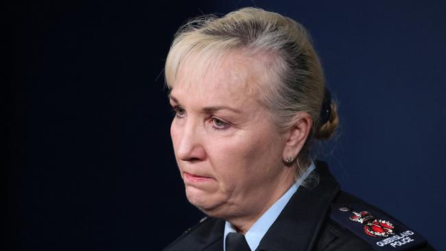 Queensland Police Commissioner Katarina Carroll during a press conference about the death of Senior Constable Dave Masters. Picture: Liam Kidston.