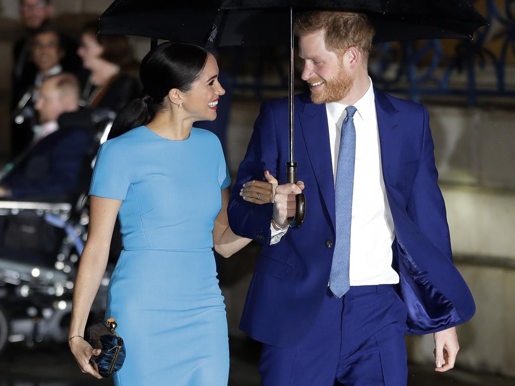 Meghan and Harry are undoubtedly thrilled at being unshackled from royal protocol as they left the family in flying colours. Picture: AP/Kirsty Wigglesworth.