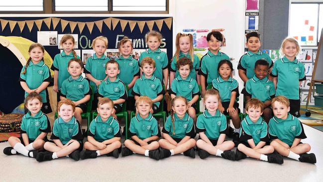 My First Year: St Joseph's School Preps. Back from left: Alayna, Charley, Zoe, Emersyn, Isla, Isaiah, Taison. Middle from left: Abigail, Archer, Tyde, Eddie, Nathan, Kiara, Brocklyn, Darcee. Front from left: Savanna-Rose, Gabe, Kyro, Nate, Liliana, Arleah, Archer, Corbin. Picture: Patrick Woods.