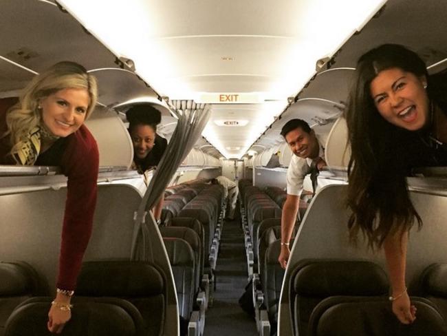 Female Flight Attendants Forced Into Overhead Luggage Compartments In 