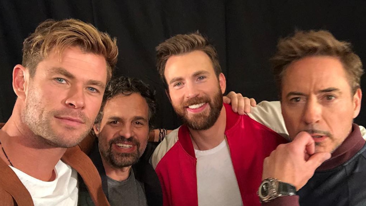 L-R: Hemsworth, Mark Ruffalo, Chris Evans and Robert Downey Jr. 