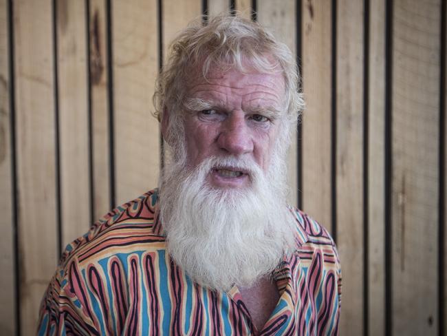 Dark Emu author Bruce Pascoe at the Ballawinne festival in Cygnet, Tasmania. Picture: LUKE BOWDEN