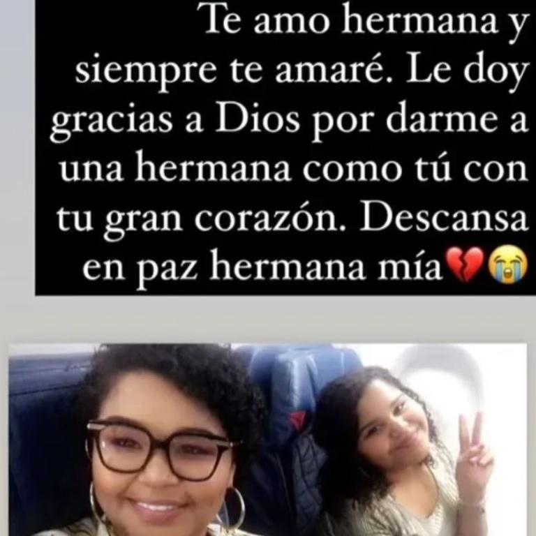 Her sister took to Instagram to confirm the tragic news. Picture: Instagram: @killadamente