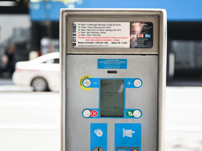 SYDNEY, AUSTRALIA - NewsWire Photos May 17, 2021: A street parking ticket machine in Sydney CBD.Picture: NCA NewsWire / James Gourley