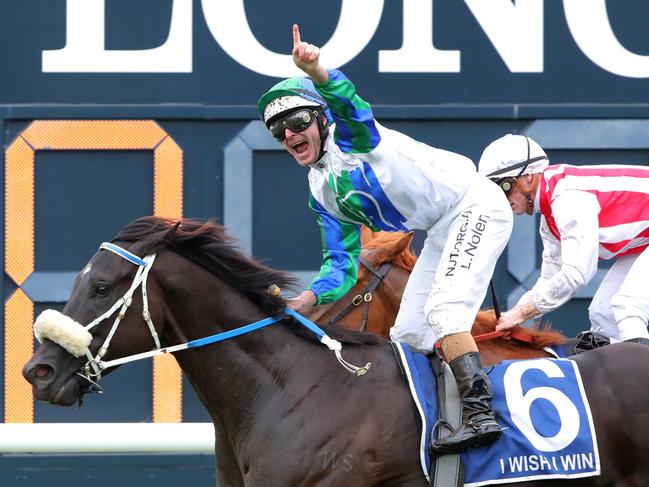 SYDNEY, AUSTRALIA - APRIL 01: Luke Nolen riding I Wish I Win wins Race 7 Furphy T J Smith Stakes in "The Star Championships Day 1" during Sydney Racing at Royal Randwick Racecourse on April 01, 2023 in Sydney, Australia. (Photo by Jeremy Ng/Getty Images) (Photo by Jeremy Ng/Getty Images)