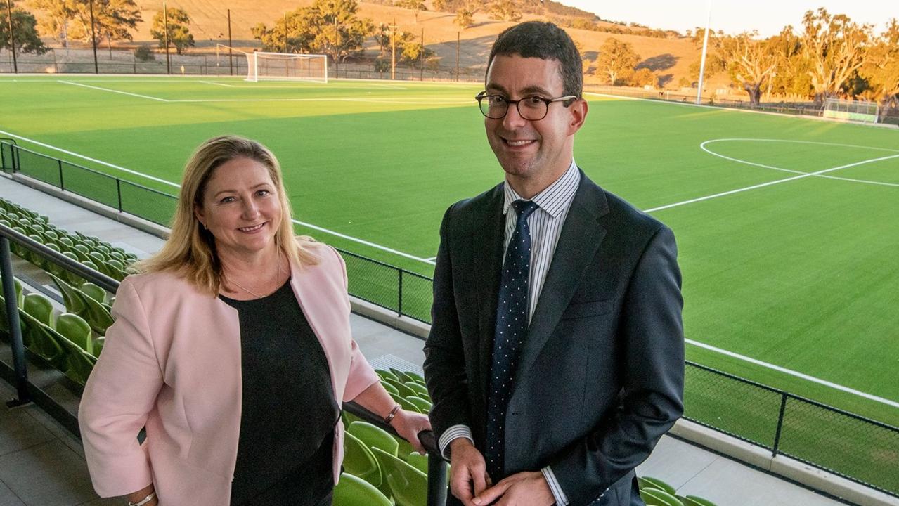 Rebekha Sharkie and Dan Cregan at Mt Barker's regional sports hub. Picture: Supplied