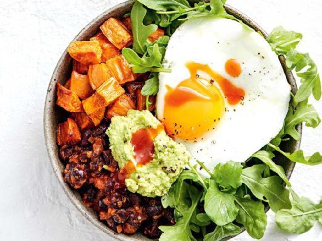 Mexican bean and sweet potato bowl.