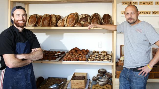 Bakers Tom Eadie and Matt Durrant in their Brookvale bakery.