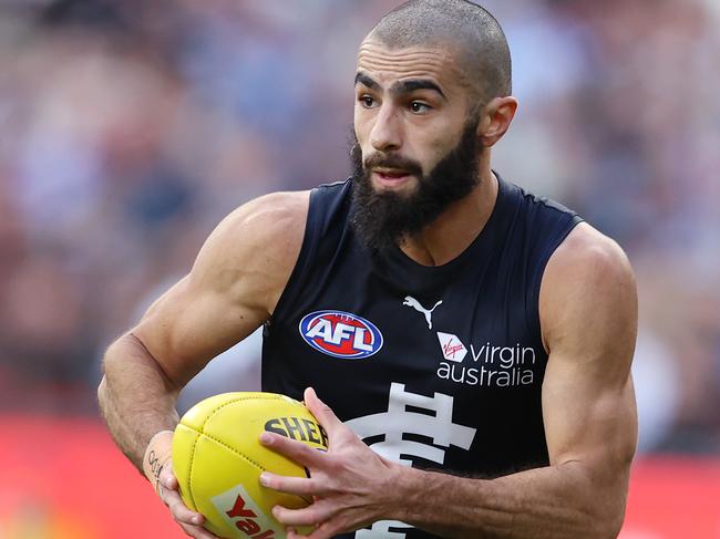 AFL Round 7. 02/05/2021.   Essendon vs Carlton at the MCG, Melbourne.   Adam Saad of the Blues during the 2nd qtr.   . Pic: Michael Klein