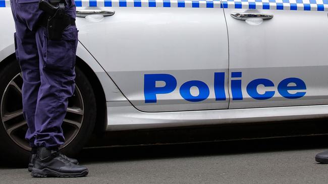 Three people have been arrested after a dramatic car chase ended in the car park of a shopping centre in Melbourne’s West. Picture: NCA NewsWire / Gaye Gerard