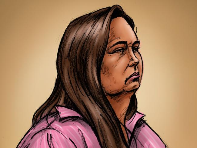 MORWELL, AUSTRALIA- NewsWire Photos APRIL 29, 2025: Court sketch of accused mushroom cook killer Erin Patterson in the Latrobe Valley Supreme Court. Picture: NewsWire / Paul Tyquin