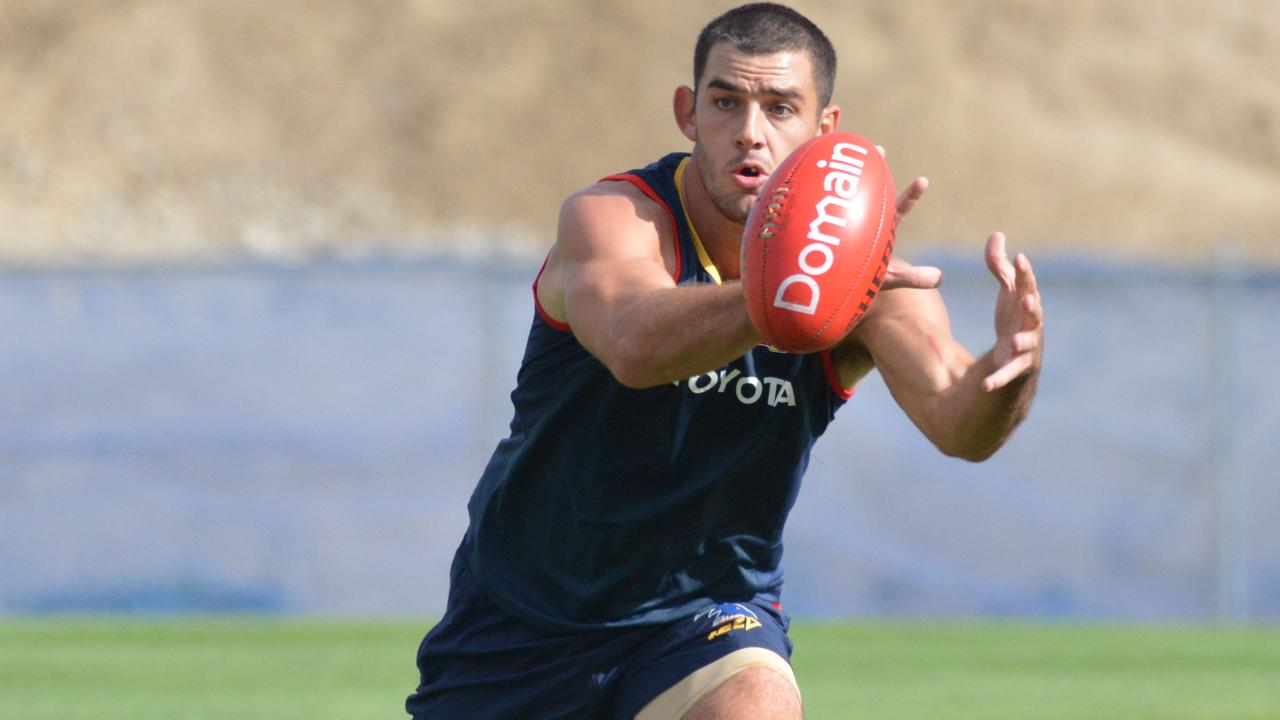 Crows co-captain Taylor Walker at training at Football Park last week. Picture: AAP Image/Brenton Edwards