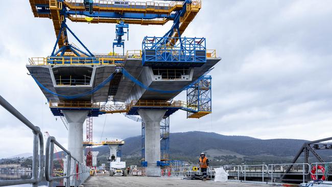 New Bridgewater Bridge under construction. Picture: Caroline Tan