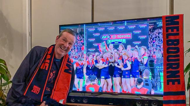 Neale Daniher after the Demons won the 2021 AFL premiership.