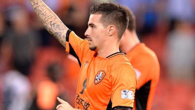 Jamie Maclaren of the Roar celebrates.