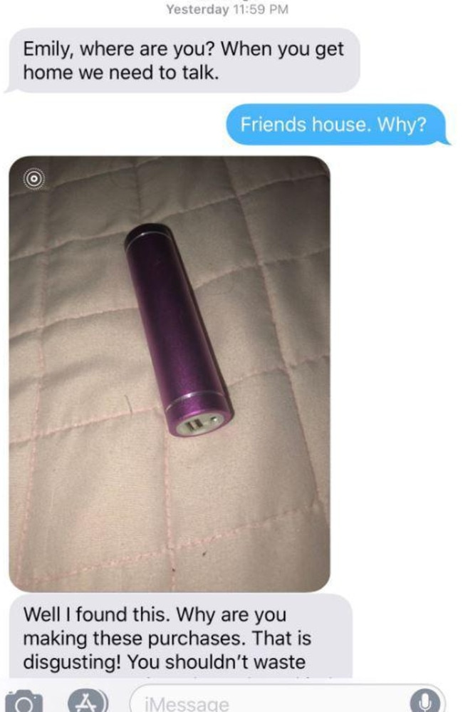 Father discovers daughter s sex toy Awkward text exchange goes